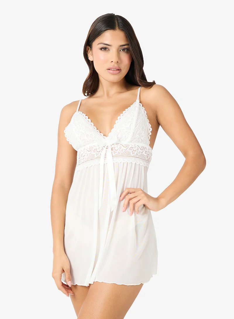 Ginger 2PC Satin Robe & Babydoll Set